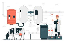 Milk Production Business Concept